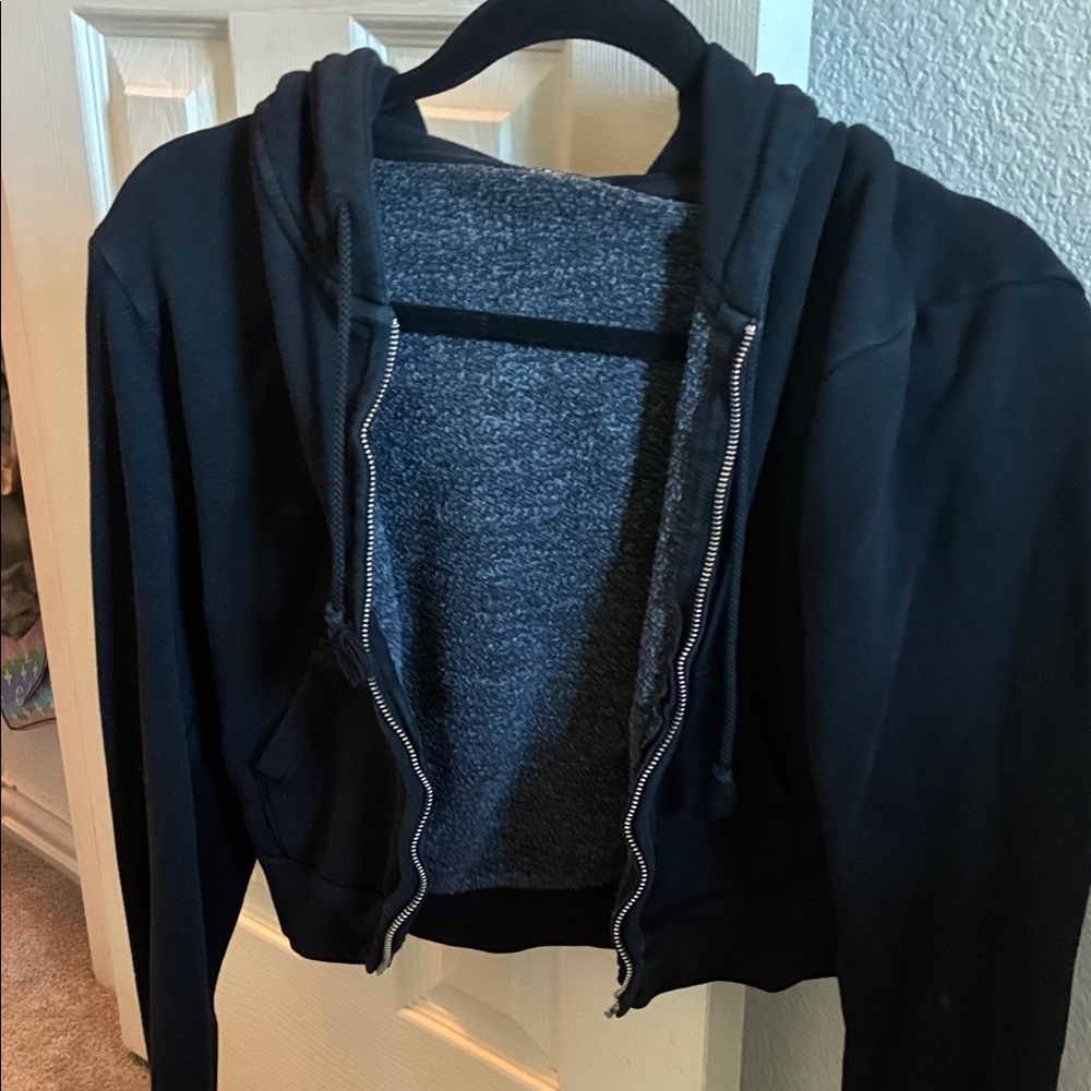 Brandy Melville Black Zip-Up Hoodie